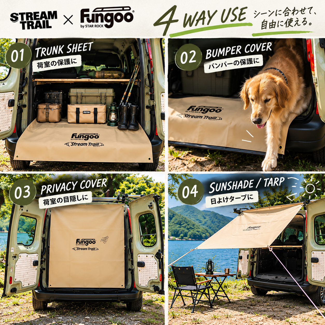 STREAM TRAIL × Fungoo 別注トランクシート WATERPROOF TRUNK SHEET / KANGOO I & II