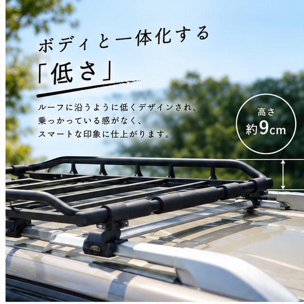 ローフィットカーゴ ミディアム 汎用タイプ　低型ルーフラック・ルーフキャリア 日本製